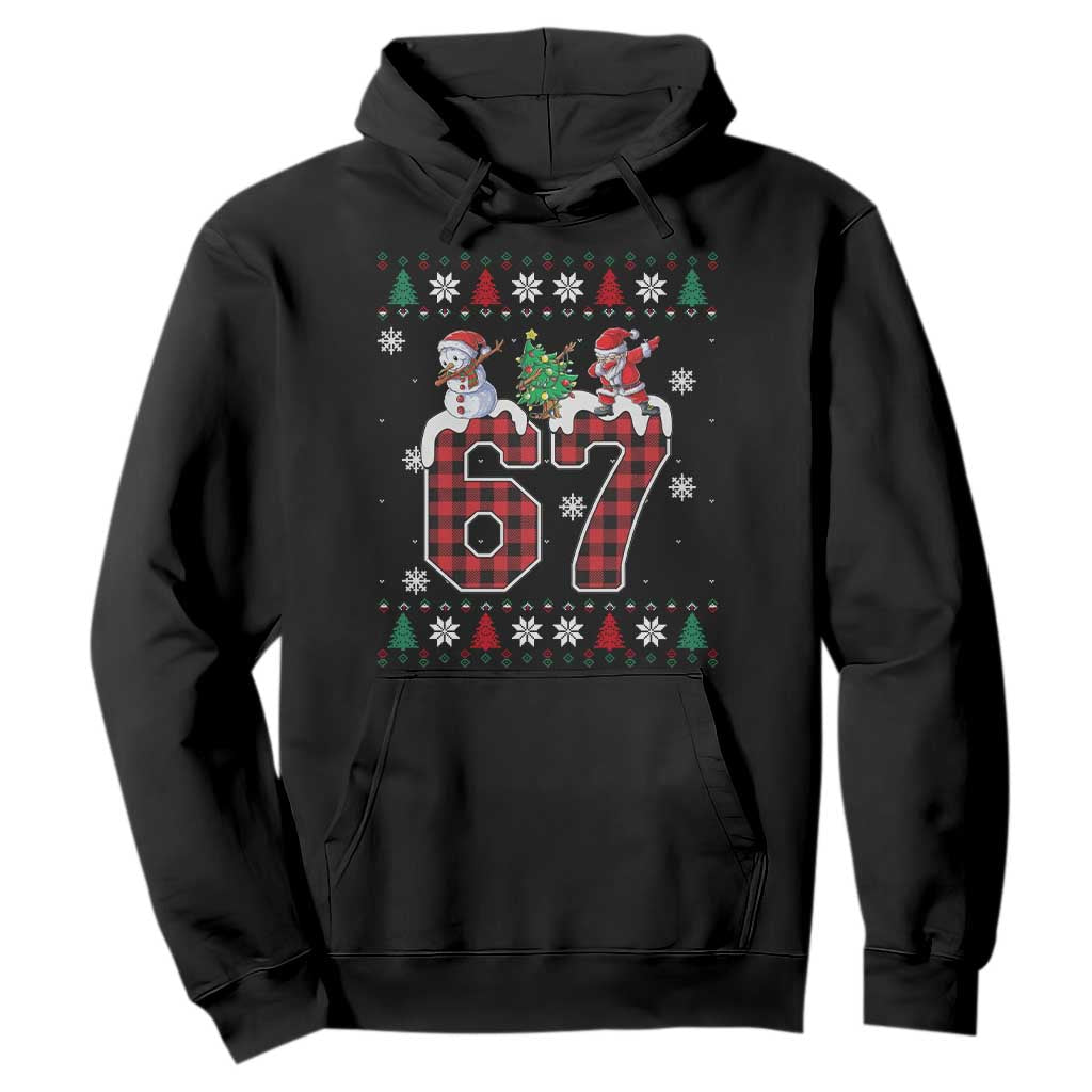 Six Seven Meme Snowman Santa Dab Hoodie Funny Christmas Ugly Sweater Gift TS12 Black Print Your Wear