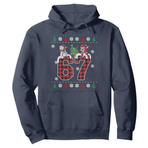 Six Seven Meme Snowman Santa Dab Hoodie Funny Christmas Ugly Sweater Gift TS12 Navy Print Your Wear