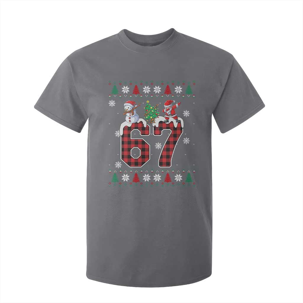 Six Seven Meme Snowman Santa Dab T Shirt For Kid Funny Christmas Ugly Sweater Gift TS12 Charcoal Print Your Wear