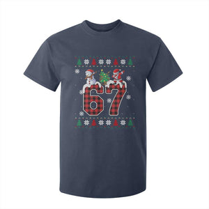 Six Seven Meme Snowman Santa Dab T Shirt For Kid Funny Christmas Ugly Sweater Gift TS12 Navy Print Your Wear