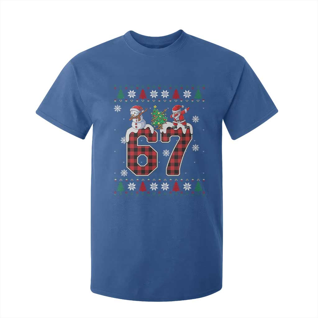 Six Seven Meme Snowman Santa Dab T Shirt For Kid Funny Christmas Ugly Sweater Gift TS12 Royal Blue Print Your Wear