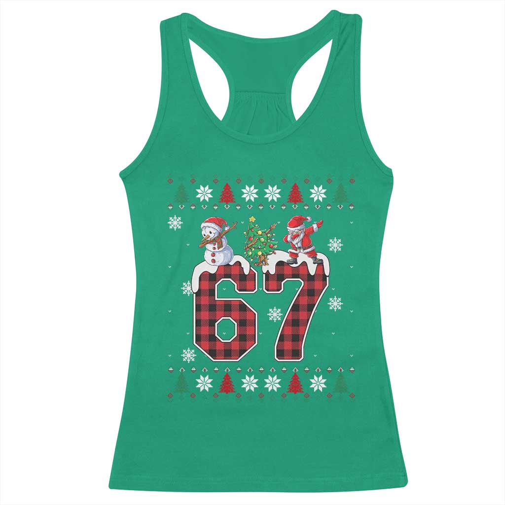 Six Seven Meme Snowman Santa Dab Racerback Tank Top Funny Christmas Ugly Sweater Gift TS12 Irish Green Print Your Wear