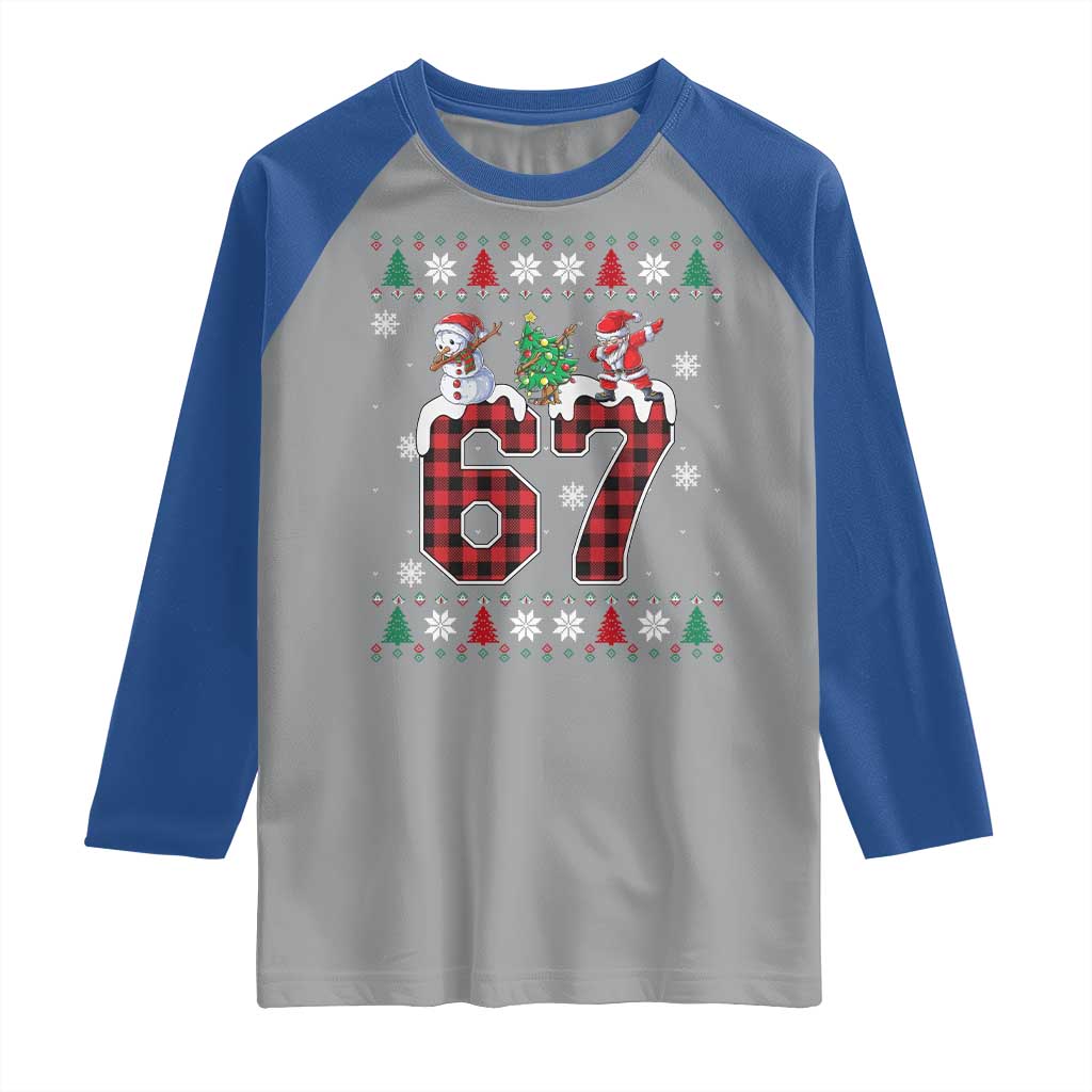 Six Seven Meme Snowman Santa Dab Raglan Shirt Funny Christmas Ugly Sweater Gift TS12 Sport Gray Royal Print Your Wear