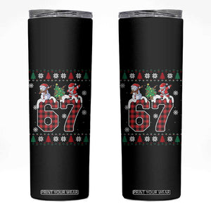 Six Seven Meme Snowman Santa Dab Skinny Tumbler Funny Christmas Ugly Sweater Gift TS12 Black Print Your Wear