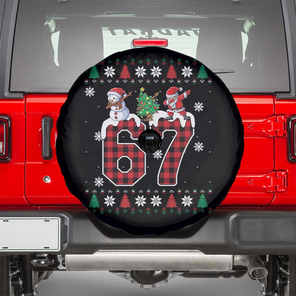 Six Seven Meme Snowman Santa Dab Spare Tire Cover Funny Christmas Ugly Sweater Gift TS12 Black Print Your Wear