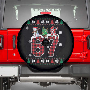 Six Seven Meme Snowman Santa Dab Spare Tire Cover Funny Christmas Ugly Sweater Gift TS12 Black Print Your Wear