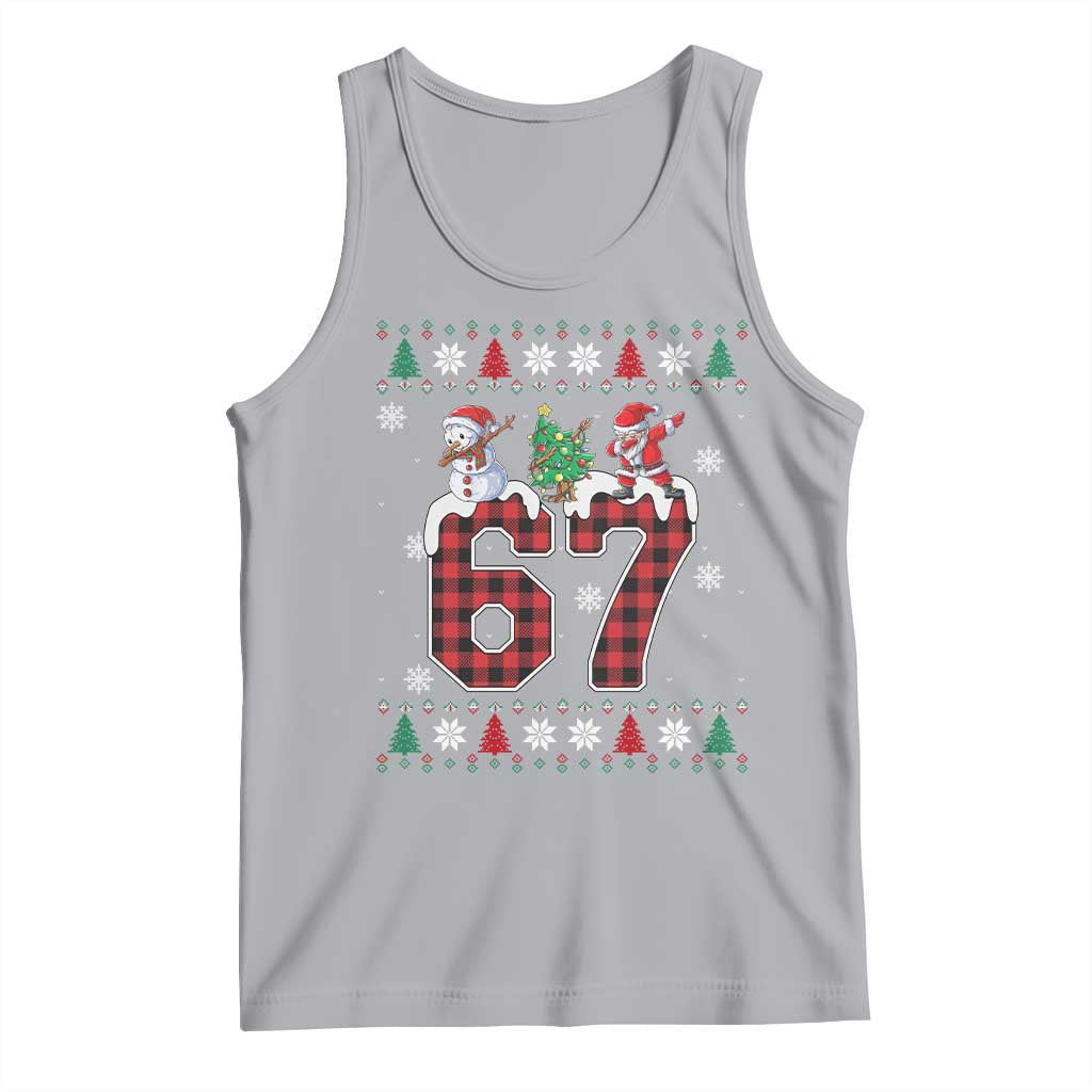 Six Seven Meme Snowman Santa Dab Tank Top Funny Christmas Ugly Sweater Gift TS12 Athletic Heather Print Your Wear