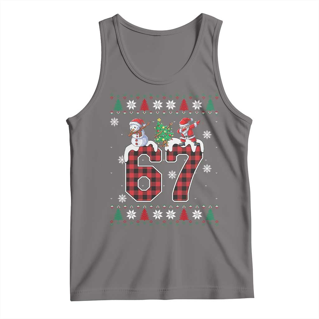 Six Seven Meme Snowman Santa Dab Tank Top Funny Christmas Ugly Sweater Gift TS12 Deep Heather Print Your Wear