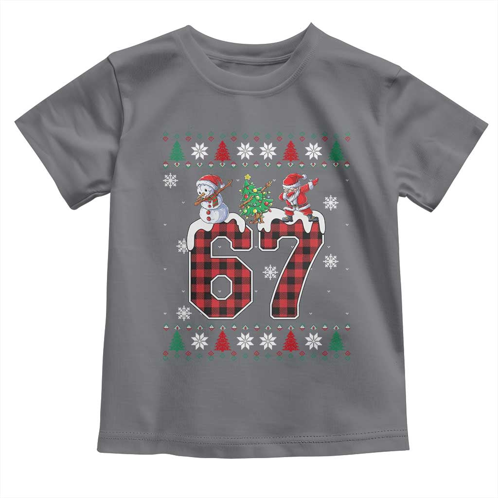 Six Seven Meme Snowman Santa Dab Toddler T Shirt Funny Christmas Ugly Sweater Gift TS12 Charcoal Print Your Wear