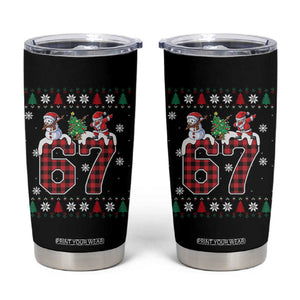 Six Seven Meme Snowman Santa Dab Tumbler Cup Funny Christmas Ugly Sweater Gift TS12 Black Print Your Wear