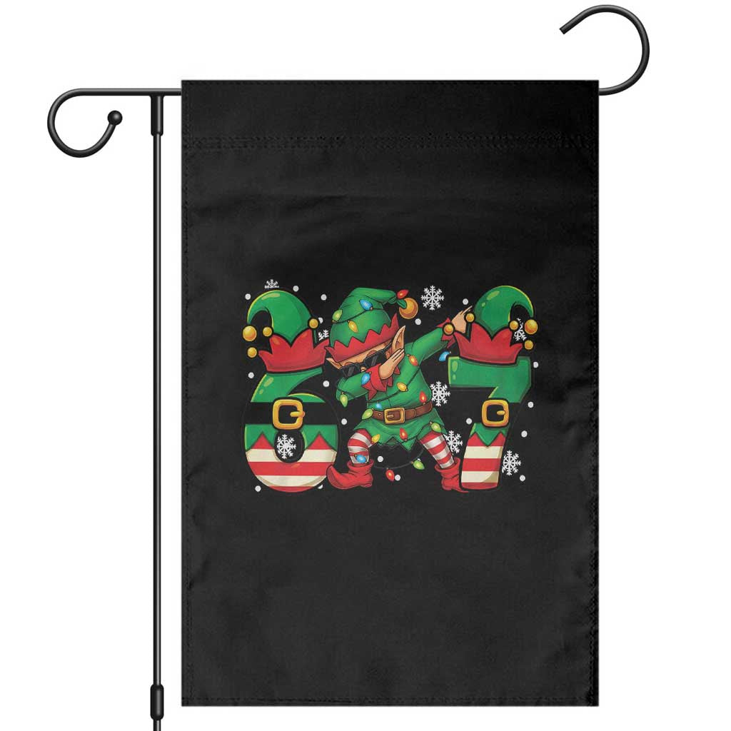 Funny Elf Dab Six Seven Meme Garden Flag Christmas Trending 67 Gift TS12 Black Print Your Wear