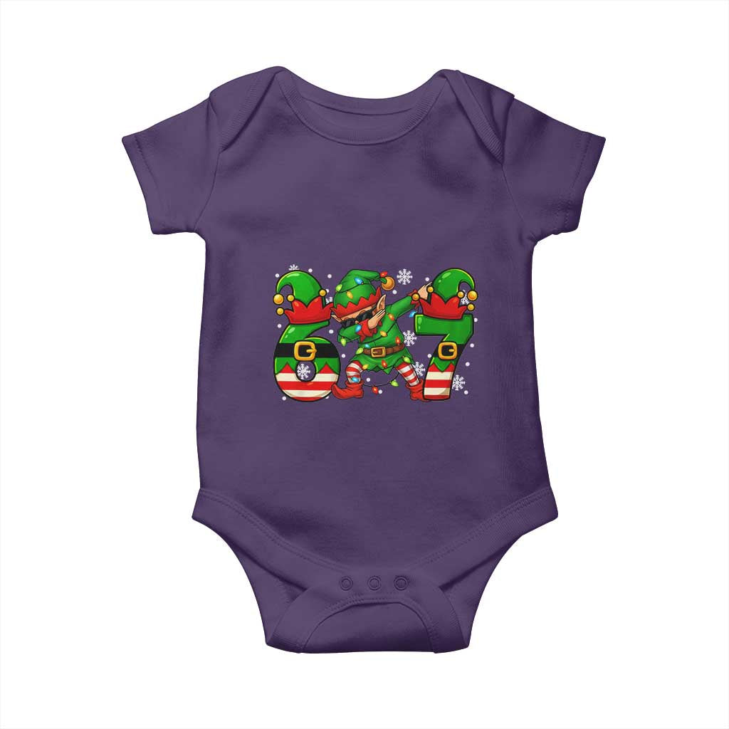 Funny Elf Dab Six Seven Meme Baby Onesie Christmas Trending 67 Gift TS12 Purple Print Your Wear
