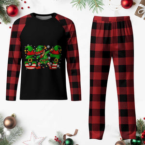 Funny Elf Dab Six Seven Meme Plaid Pajama Set Christmas Trending 67 Gift TS12 Buffalo Plaid Print Your Wear