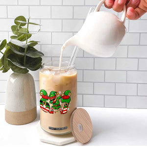 Funny Elf Dab Six Seven Meme Glass Can Christmas Trending 67 Gift TS12 Print Your Wear