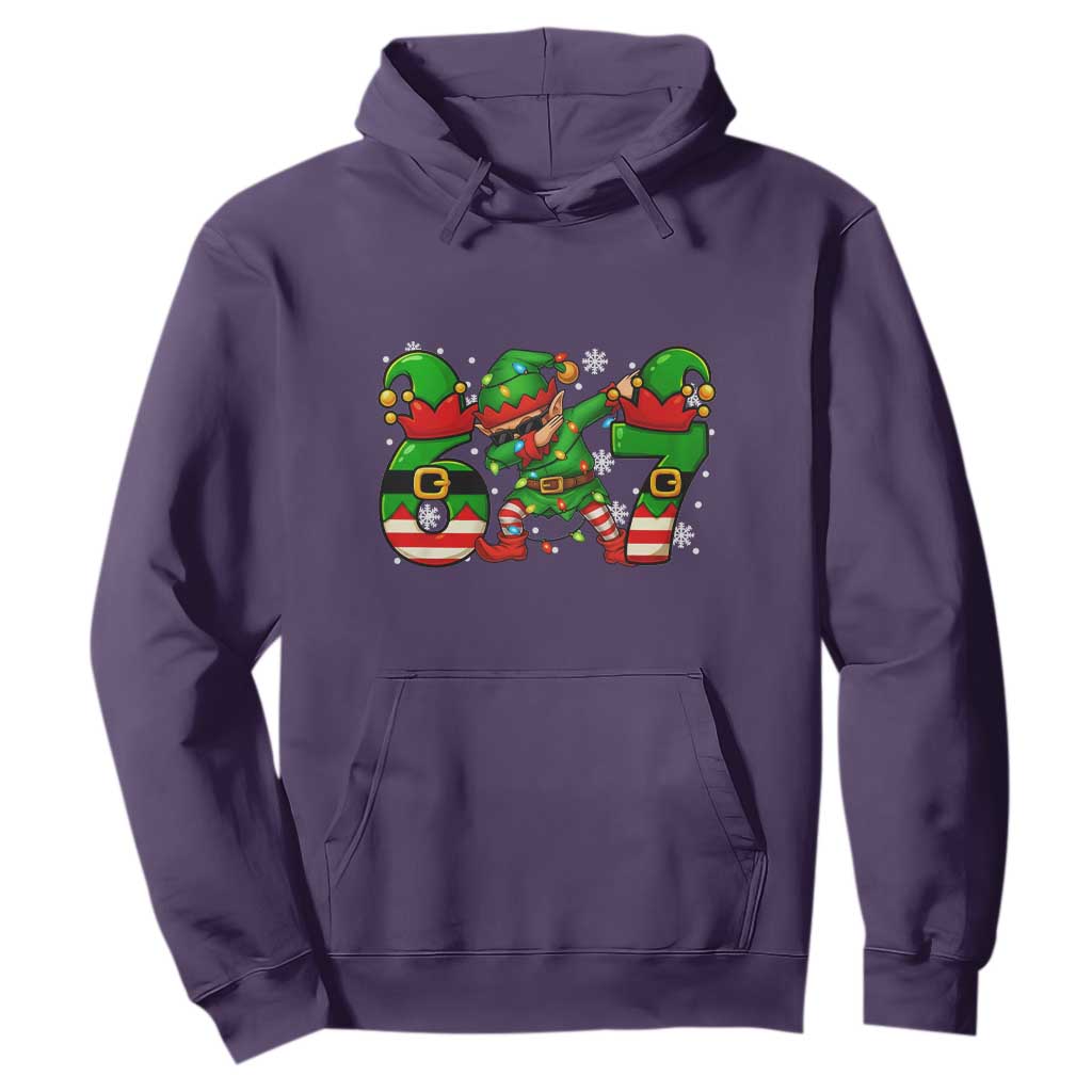 Funny Elf Dab Six Seven Meme Hoodie Christmas Trending 67 Gift TS12 Purple Print Your Wear