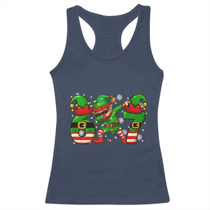 Funny Elf Dab Six Seven Meme Racerback Tank Top Christmas Trending 67 Gift TS12 Navy Print Your Wear