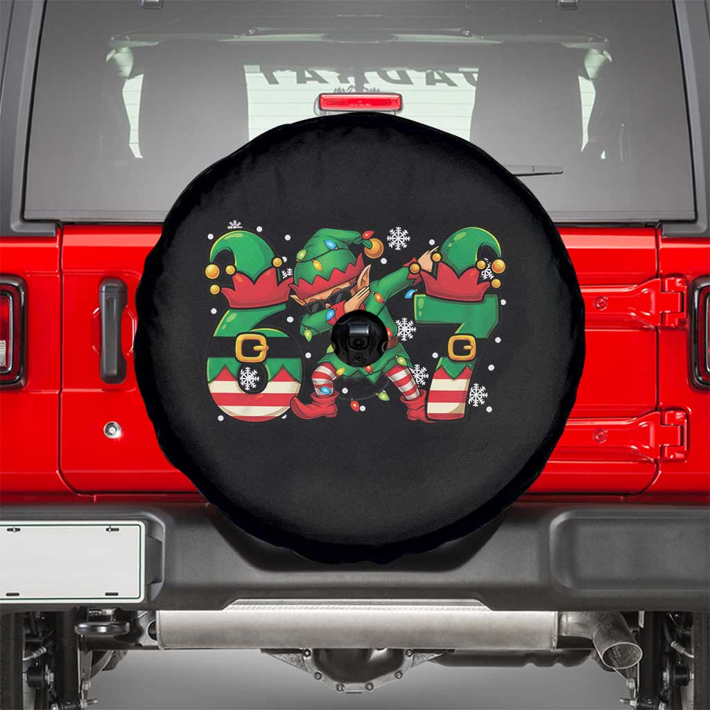 Funny Elf Dab Six Seven Meme Spare Tire Cover Christmas Trending 67 Gift TS12 Black Print Your Wear