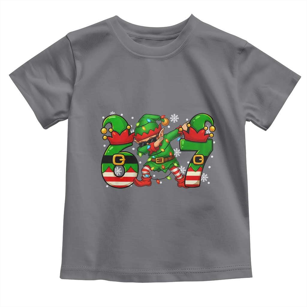 Funny Elf Dab Six Seven Meme Toddler T Shirt Christmas Trending 67 Gift TS12 Charcoal Print Your Wear