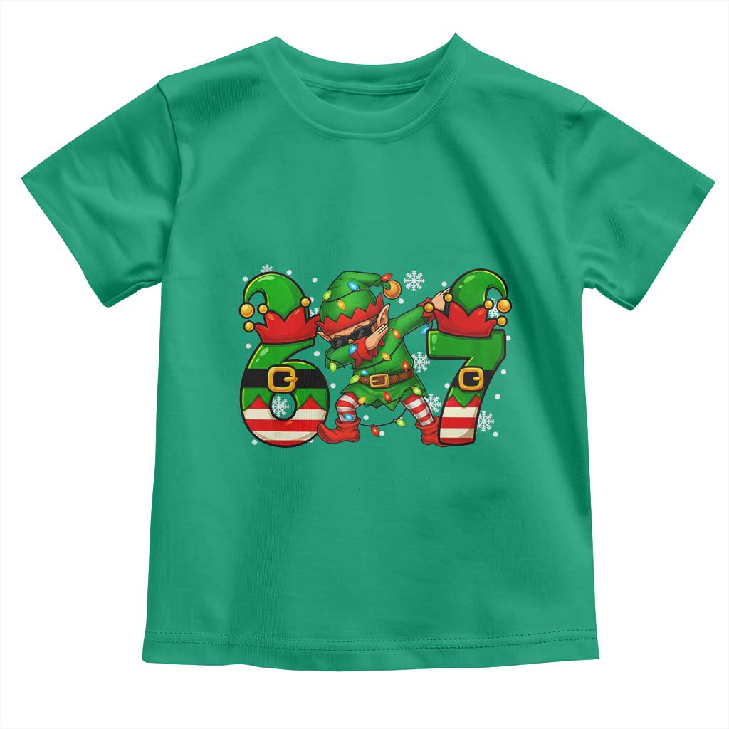 Funny Elf Dab Six Seven Meme Toddler T Shirt Christmas Trending 67 Gift TS12 Irish Green Print Your Wear