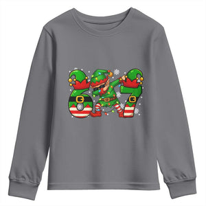 Funny Elf Dab Six Seven Meme Youth Sweatshirt Christmas Trending 67 Gift TS12 Charcoal Print Your Wear