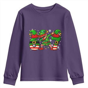 Funny Elf Dab Six Seven Meme Youth Sweatshirt Christmas Trending 67 Gift TS12 Purple Print Your Wear
