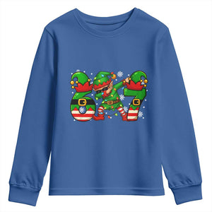 Funny Elf Dab Six Seven Meme Youth Sweatshirt Christmas Trending 67 Gift TS12 Royal Blue Print Your Wear