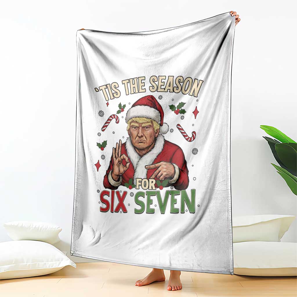 Funny Trump Patriotic Six Seven Meme Throw Blanket Tis The Season Christmas Gift TS12 Print Your Wear