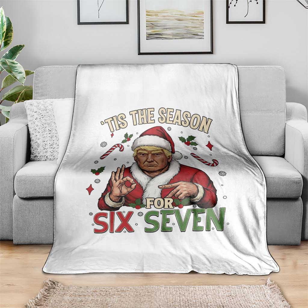 Funny Trump Patriotic Six Seven Meme Throw Blanket Tis The Season Christmas Gift TS12 Print Your Wear