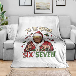 Funny Trump Patriotic Six Seven Meme Throw Blanket Tis The Season Christmas Gift TS12 Print Your Wear