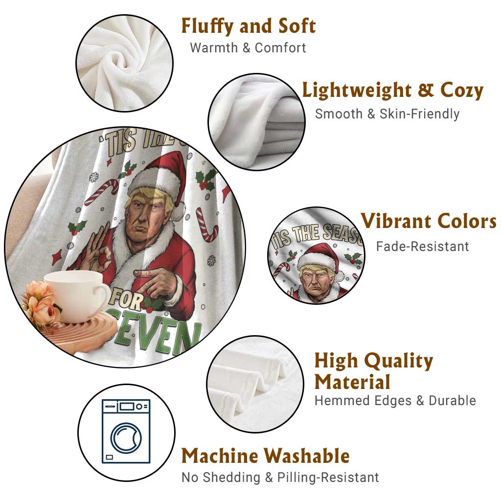 Funny Trump Patriotic Six Seven Meme Throw Blanket Tis The Season Christmas Gift TS12 Print Your Wear