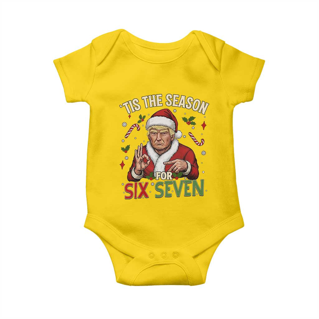 Funny Trump Patriotic Six Seven Meme Baby Onesie Tis The Season Christmas Gift TS12 Daisy Print Your Wear