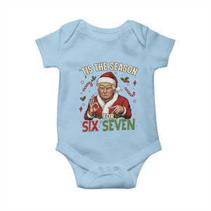 Funny Trump Patriotic Six Seven Meme Baby Onesie Tis The Season Christmas Gift TS12 Light Blue Print Your Wear