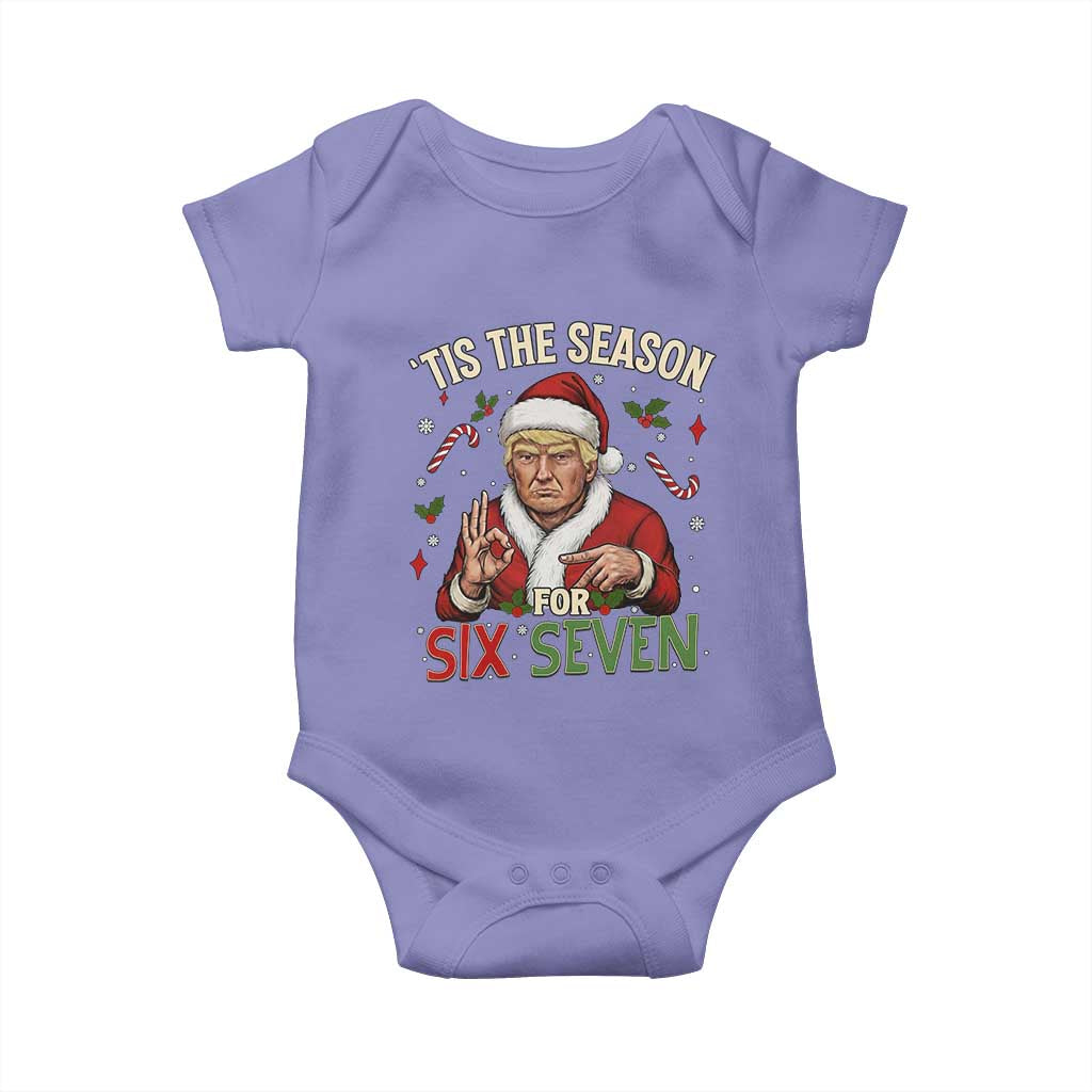 Funny Trump Patriotic Six Seven Meme Baby Onesie Tis The Season Christmas Gift TS12 Violet Print Your Wear