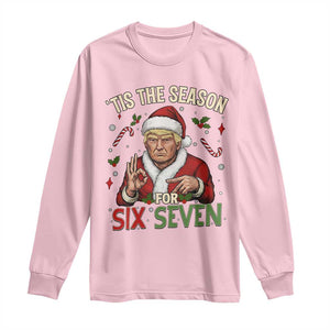 Funny Trump Patriotic Six Seven Meme Long Sleeve Shirt Tis The Season Christmas Gift TS12 Light Pink Print Your Wear