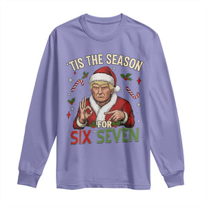 Funny Trump Patriotic Six Seven Meme Long Sleeve Shirt Tis The Season Christmas Gift TS12 Violet Print Your Wear