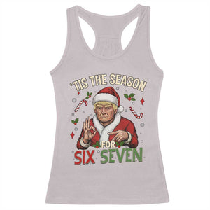 Funny Trump Patriotic Six Seven Meme Racerback Tank Top Tis The Season Christmas Gift TS12 Ice Gray Print Your Wear