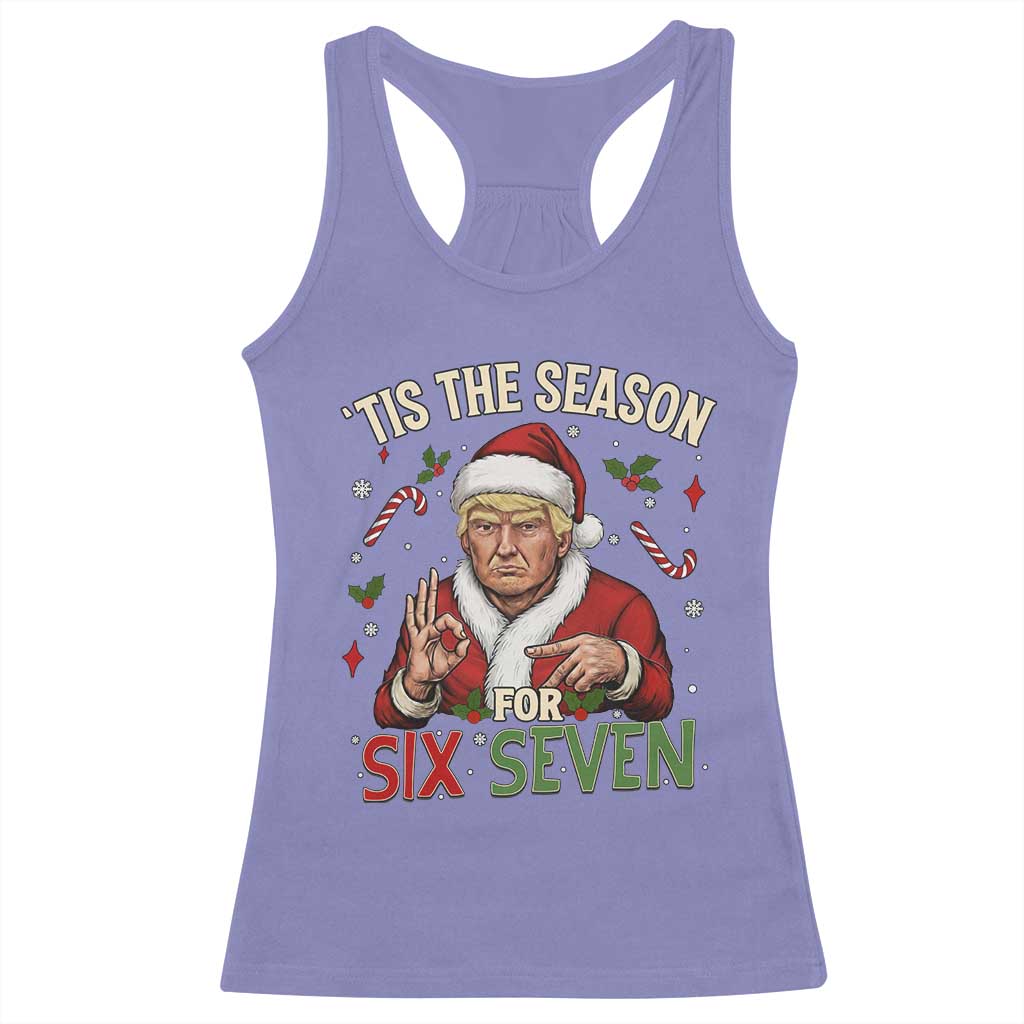 Funny Trump Patriotic Six Seven Meme Racerback Tank Top Tis The Season Christmas Gift TS12 Violet Print Your Wear