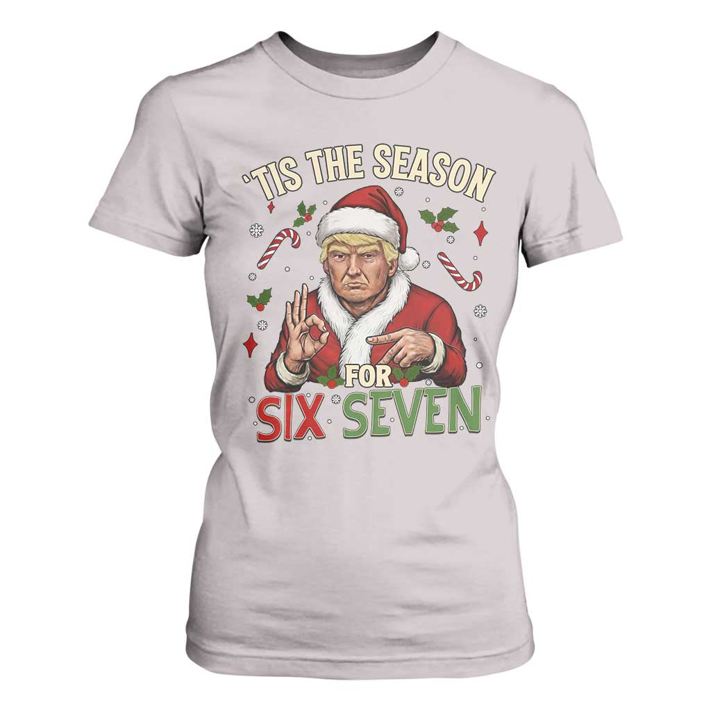 Funny Trump Patriotic Six Seven Meme T Shirt For Women Tis The Season Christmas Gift TS12 Ice Gray Print Your Wear