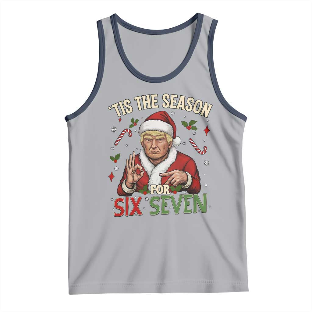 Funny Trump Patriotic Six Seven Meme Tank Top Tis The Season Christmas Gift TS12 Athletic Heather Navy Print Your Wear