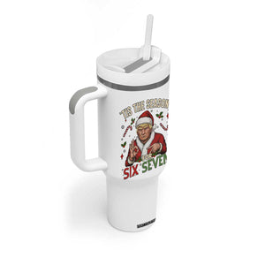 Funny Trump Patriotic Six Seven Meme Tumbler With Handle Tis The Season Christmas Gift TS12 Print Your Wear