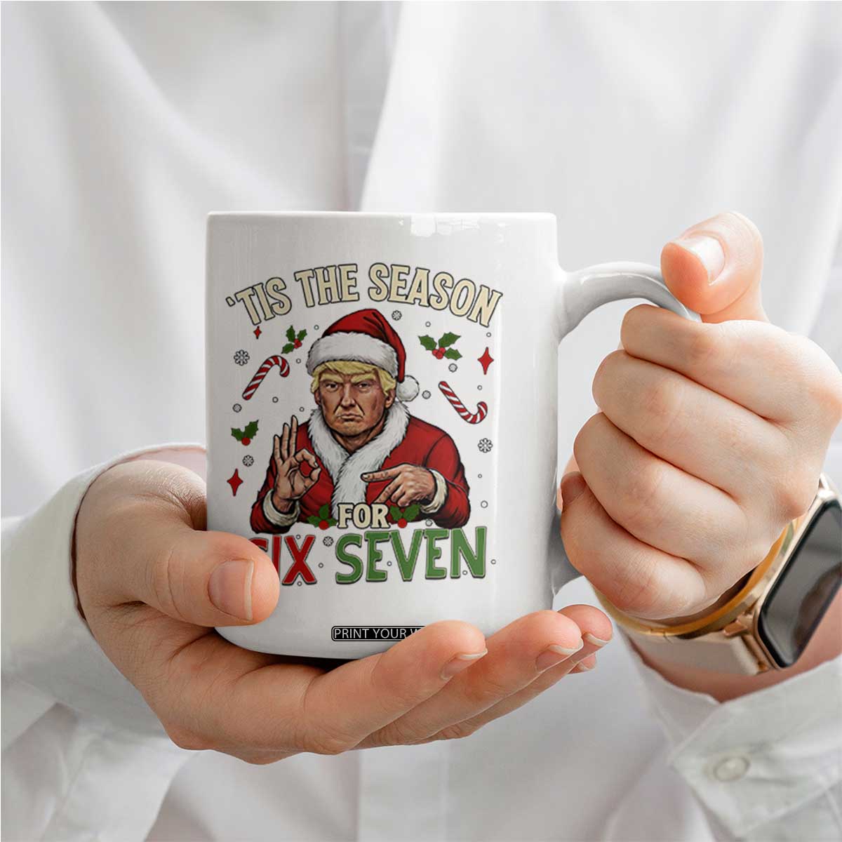 Funny Trump Patriotic Six Seven Meme Coffee Mug Tis The Season Christmas Gift TS12 Print Your Wear