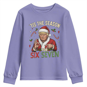 Funny Trump Patriotic Six Seven Meme Youth Sweatshirt Tis The Season Christmas Gift TS12 Violet Print Your Wear