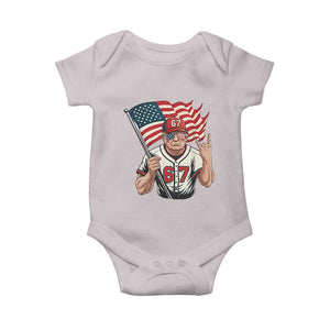 Funny Trump Patriotic 67 Meme Baby Onesie Six Seven Gen Alpha Slang Gift TS12 Ice Gray Print Your Wear