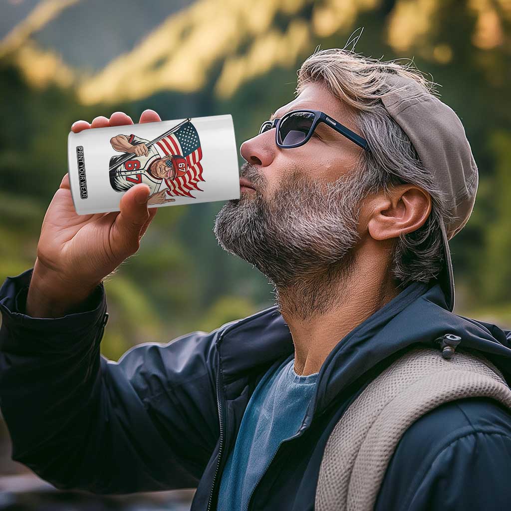 Funny Trump Patriotic 67 Meme 4 in 1 Can Cooler Tumbler Six Seven Gen Alpha Slang Gift TS12 Print Your Wear