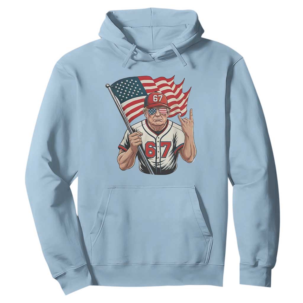 Funny Trump Patriotic 67 Meme Hoodie Six Seven Gen Alpha Slang Gift TS12 Light Blue Print Your Wear