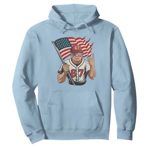 Funny Trump Patriotic 67 Meme Hoodie Six Seven Gen Alpha Slang Gift TS12 Light Blue Print Your Wear