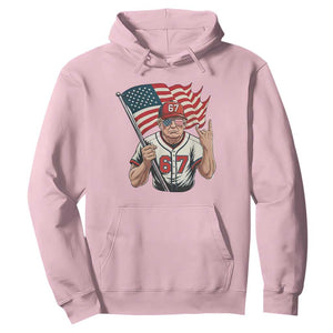 Funny Trump Patriotic 67 Meme Hoodie Six Seven Gen Alpha Slang Gift TS12 Light Pink Print Your Wear