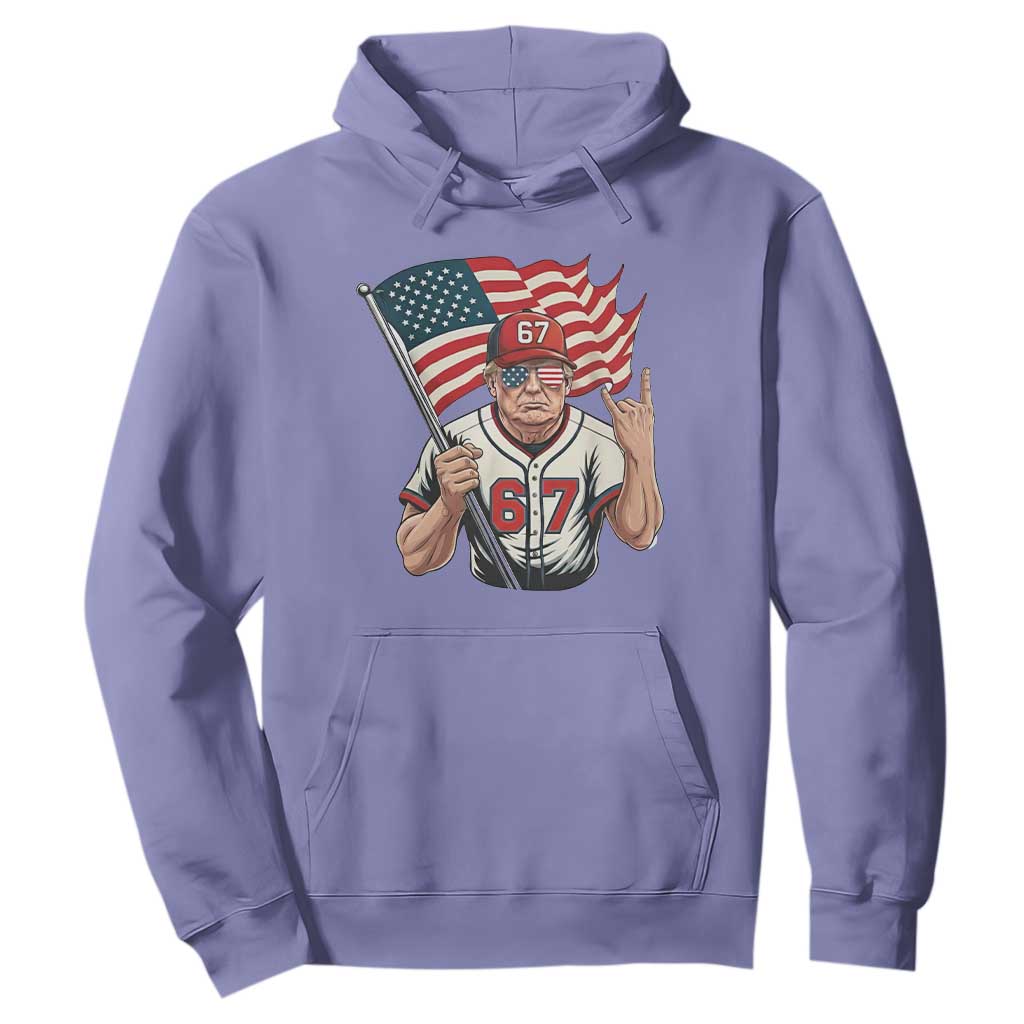 Funny Trump Patriotic 67 Meme Hoodie Six Seven Gen Alpha Slang Gift TS12 Violet Print Your Wear