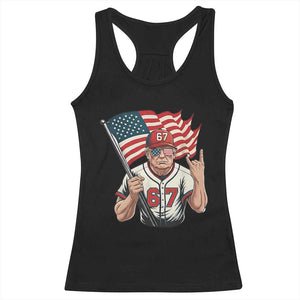 Funny Trump Patriotic 67 Meme Racerback Tank Top Six Seven Gen Alpha Slang Gift TS12 Black Print Your Wear