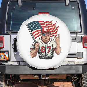 Funny Trump Patriotic 67 Meme Spare Tire Cover Six Seven Gen Alpha Slang Gift TS12 No hole White Print Your Wear
